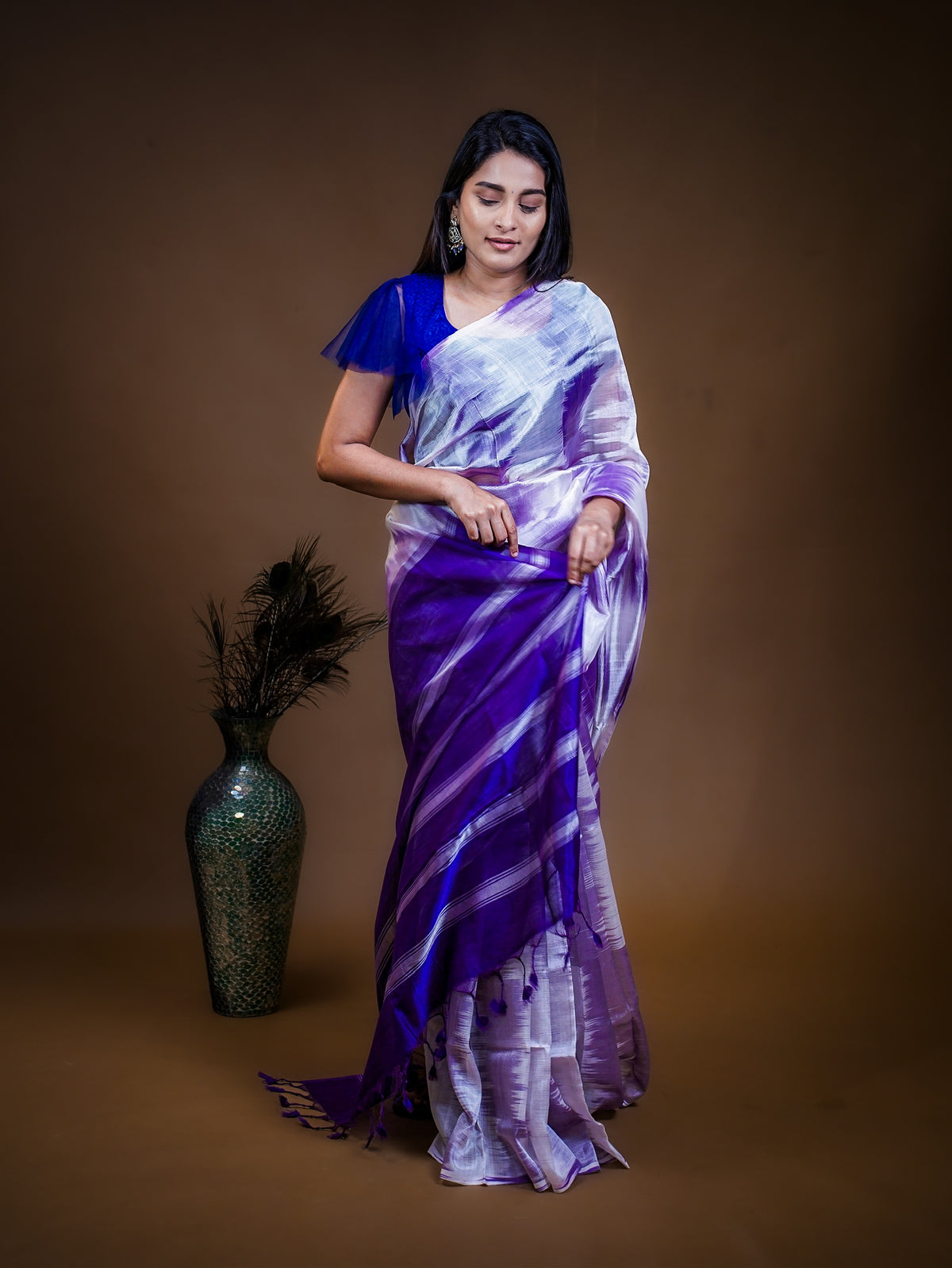 Mangalagiri Silk Cotton Saree with Pochamballi Design