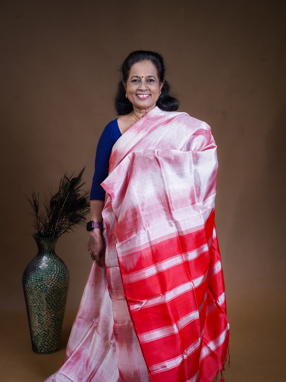 Mangalagiri Silk Cotton Saree with Pochamballi Design
