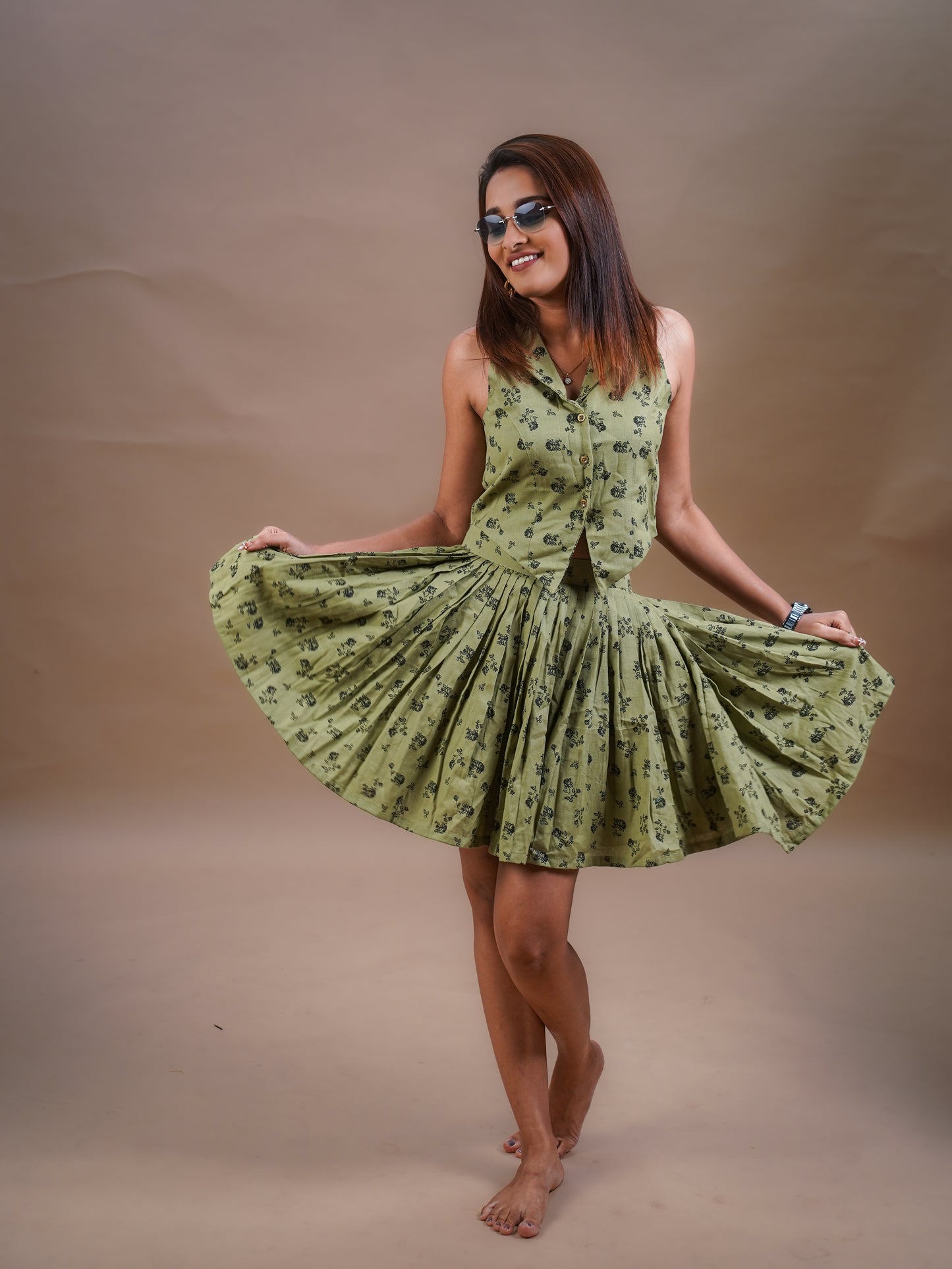 Schottish Vest Top and Pleated Skirt