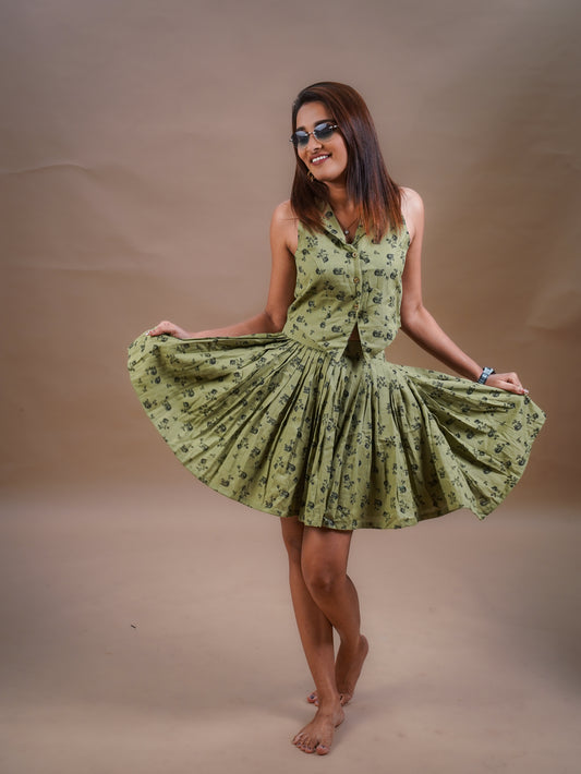 Schottish Vest Top and Pleated Skirt