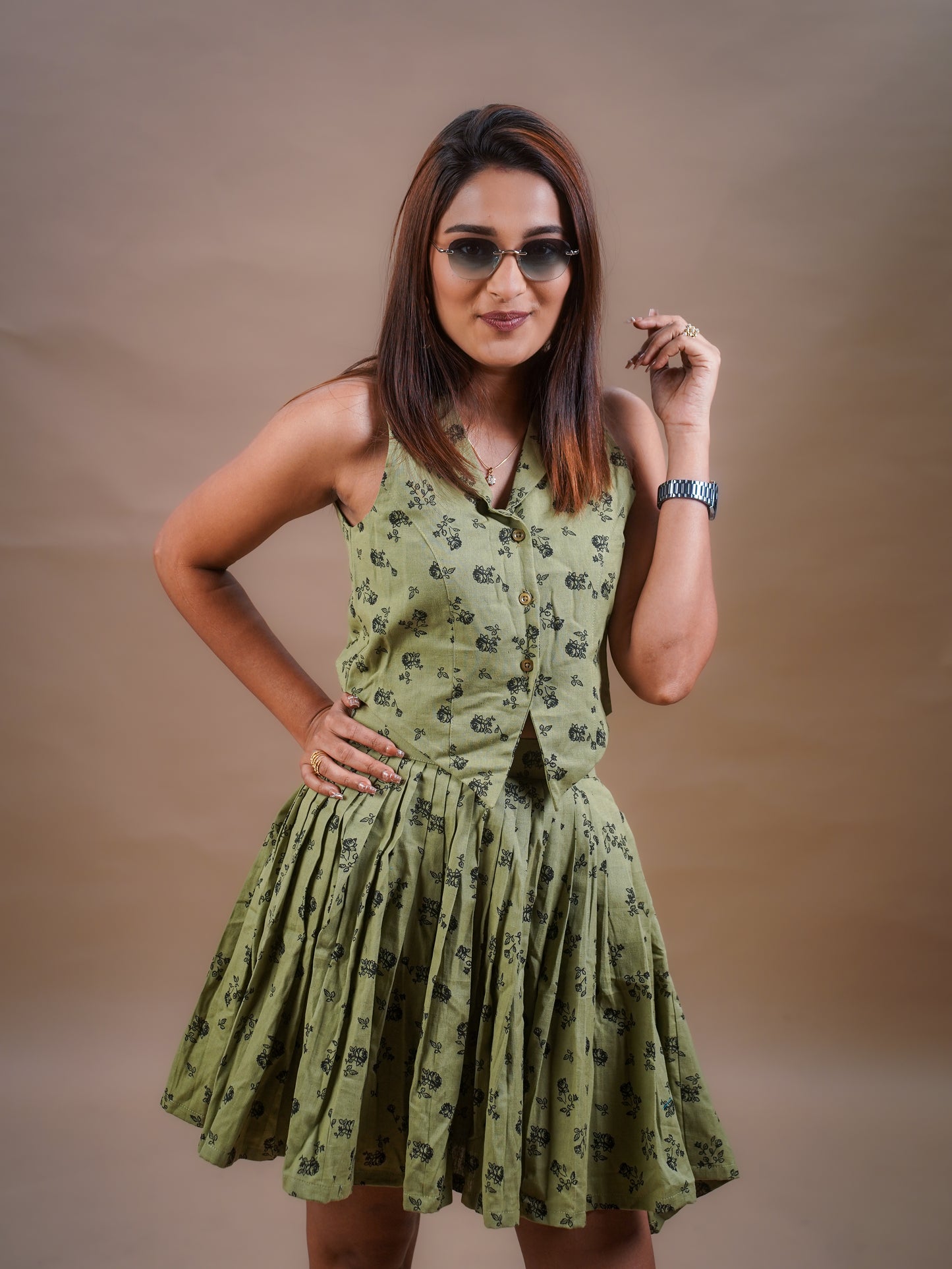 Schottish Vest Top and Pleated Skirt