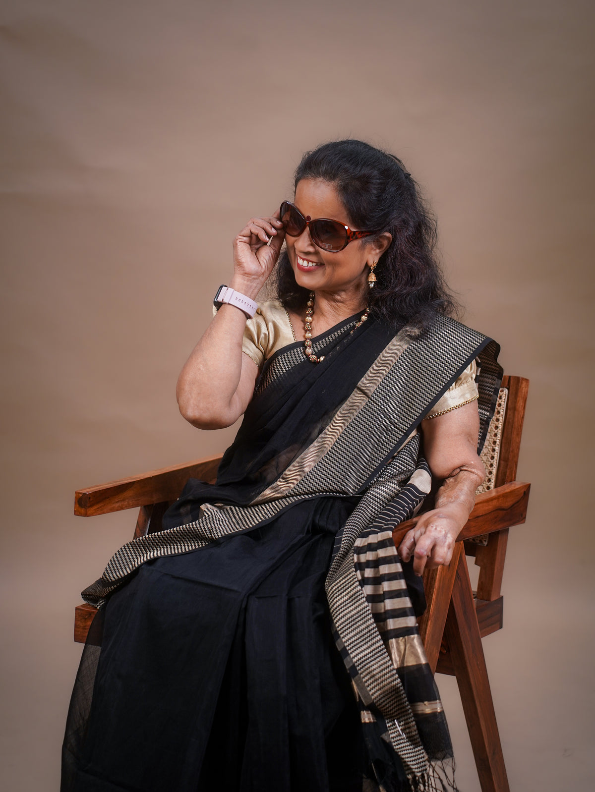 Maheswari Pure Silk Cotton Saree Black