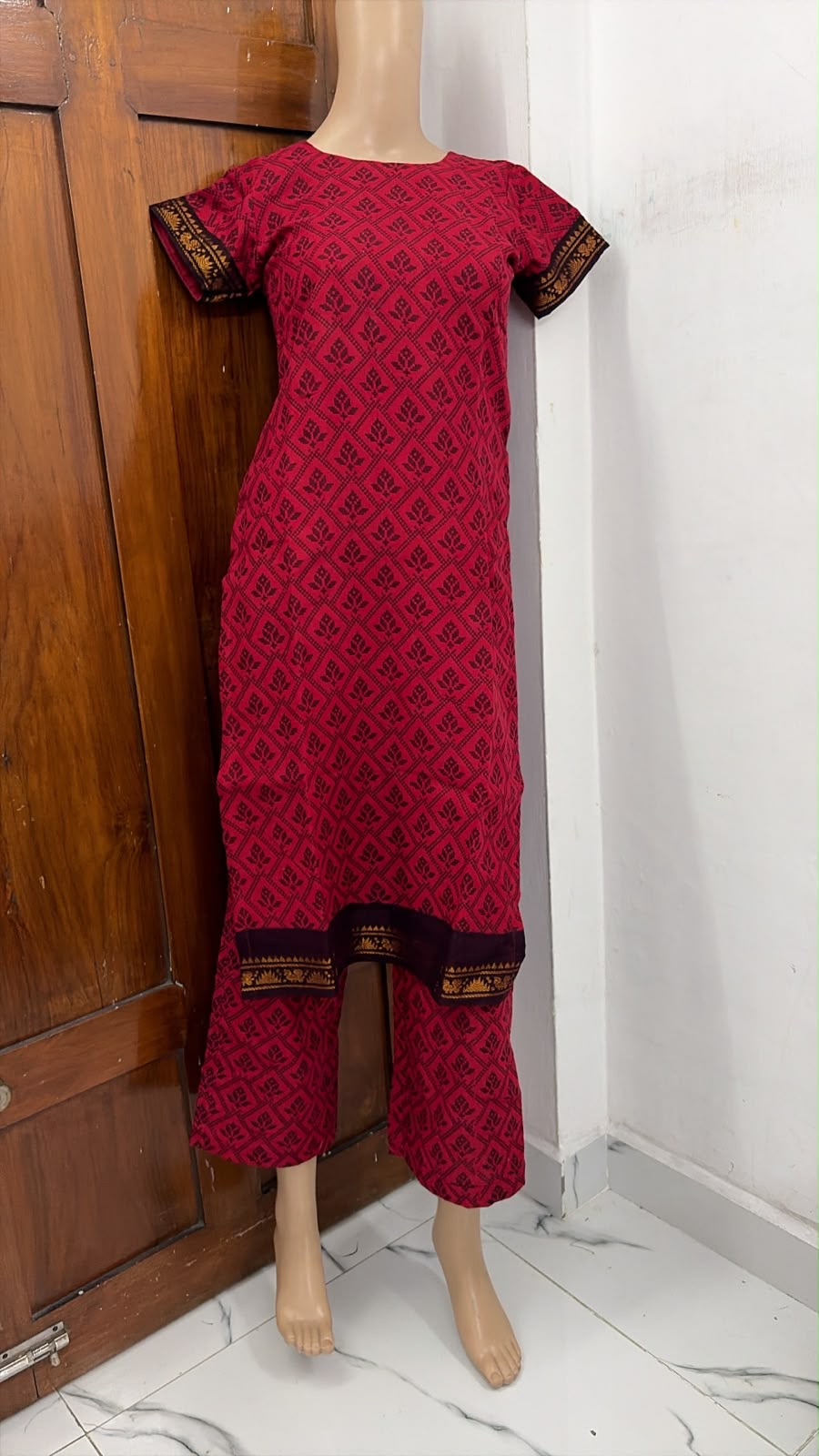 Madurai Sungudi Coords with sleeves