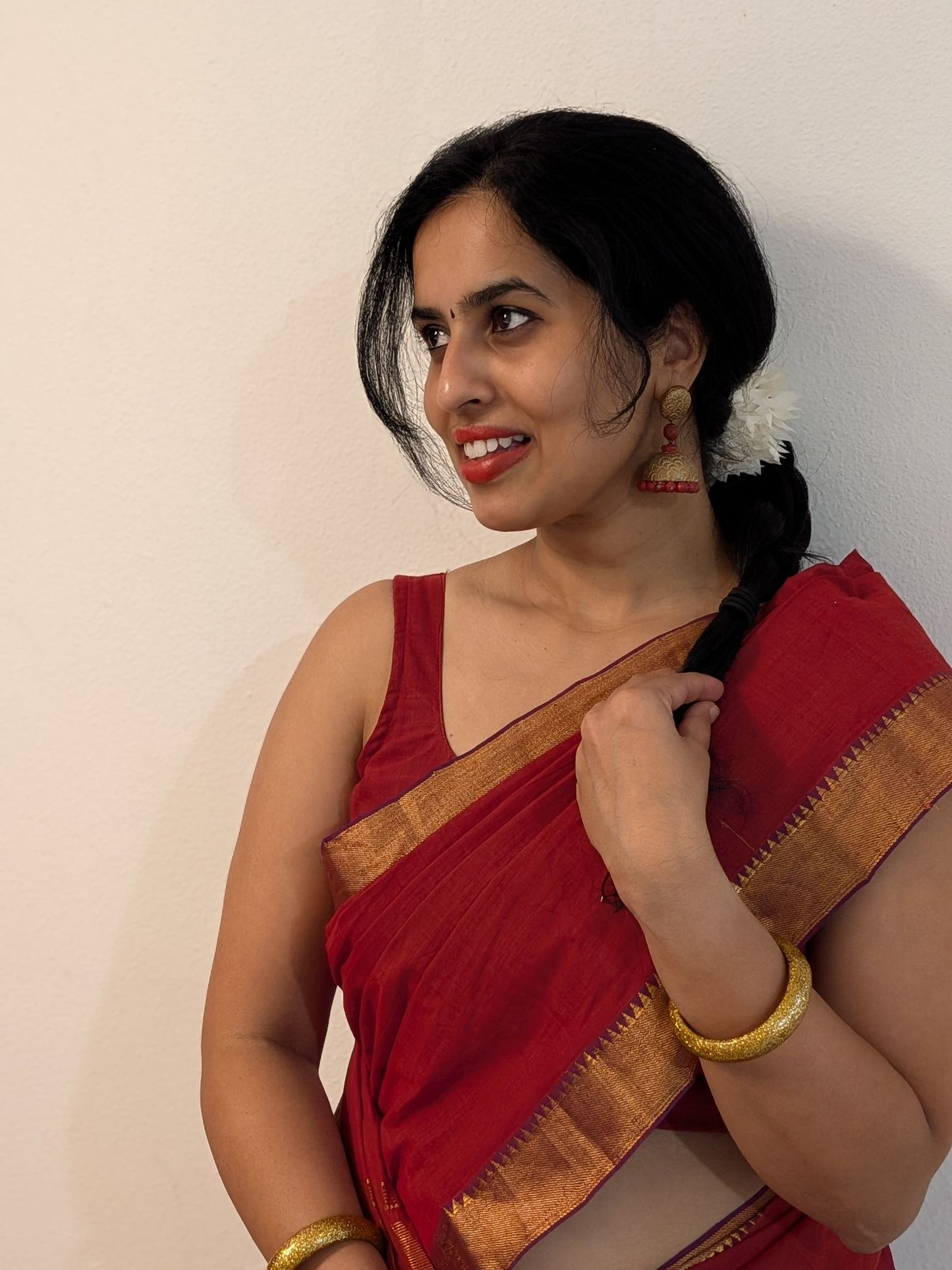 Mangalagiri Handloom Zari Cotton Saree