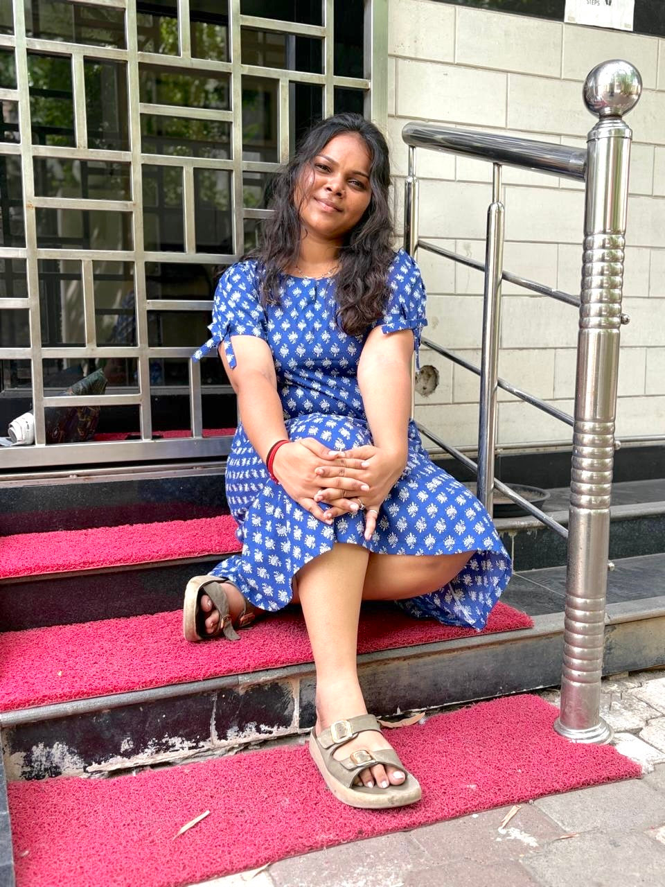 Jaipur A line dress Indigo Blue