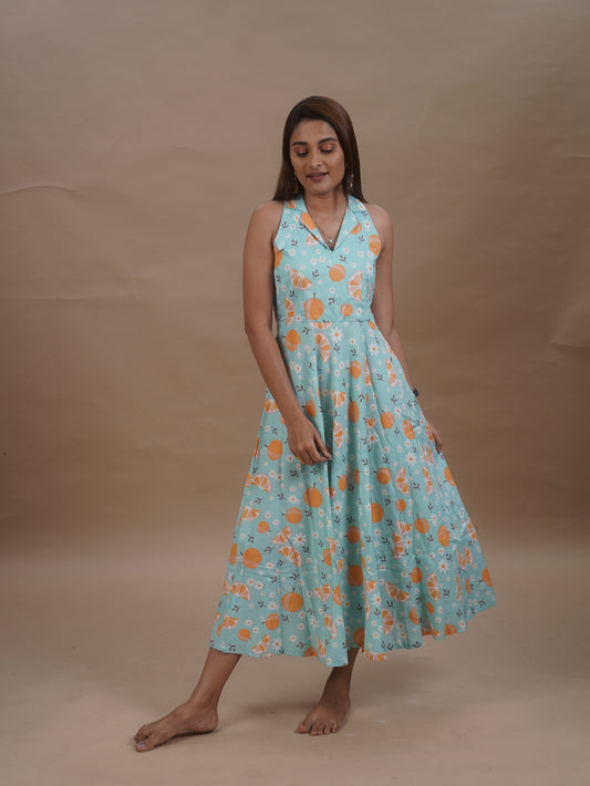 Amalfi Citrus Bloom Cotton Dress.