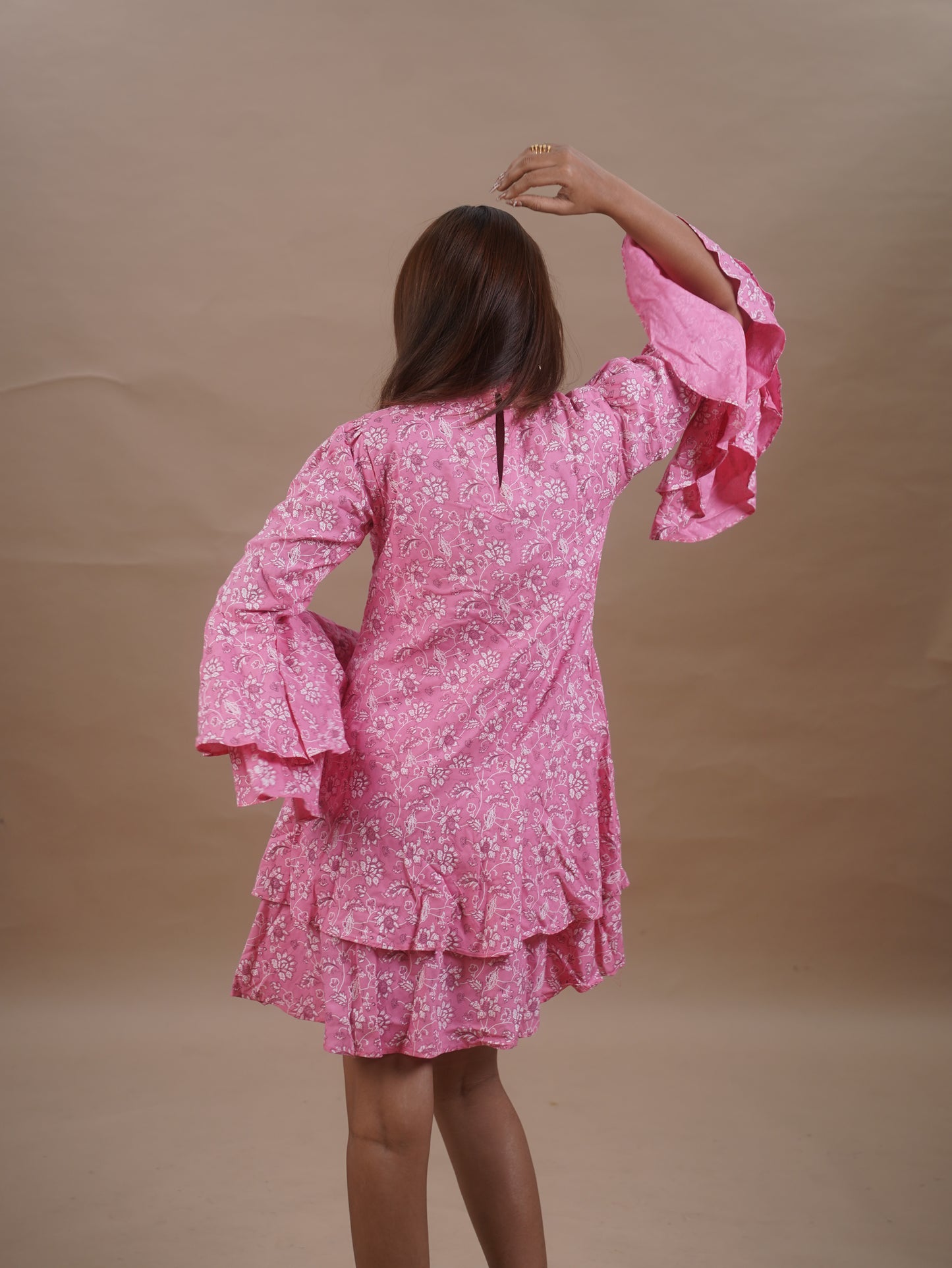 Romanian Ruffle sleeve Mini Dress