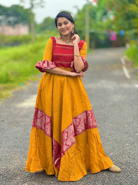 Madurai Sungudi Dress II - Yellow.