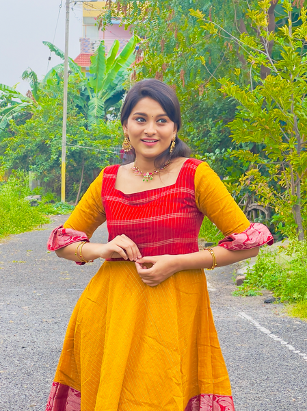 Madurai Sungudi Dress II - Yellow.
