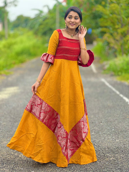 Madurai Sungudi Dress II - Yellow.