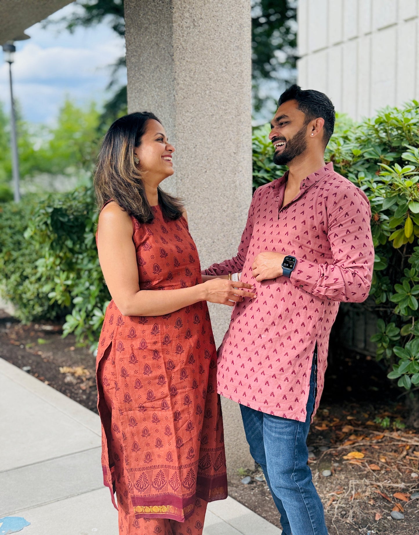 Twinning dress - Sungudi Men Kurtha and Women Coords - Settle Store