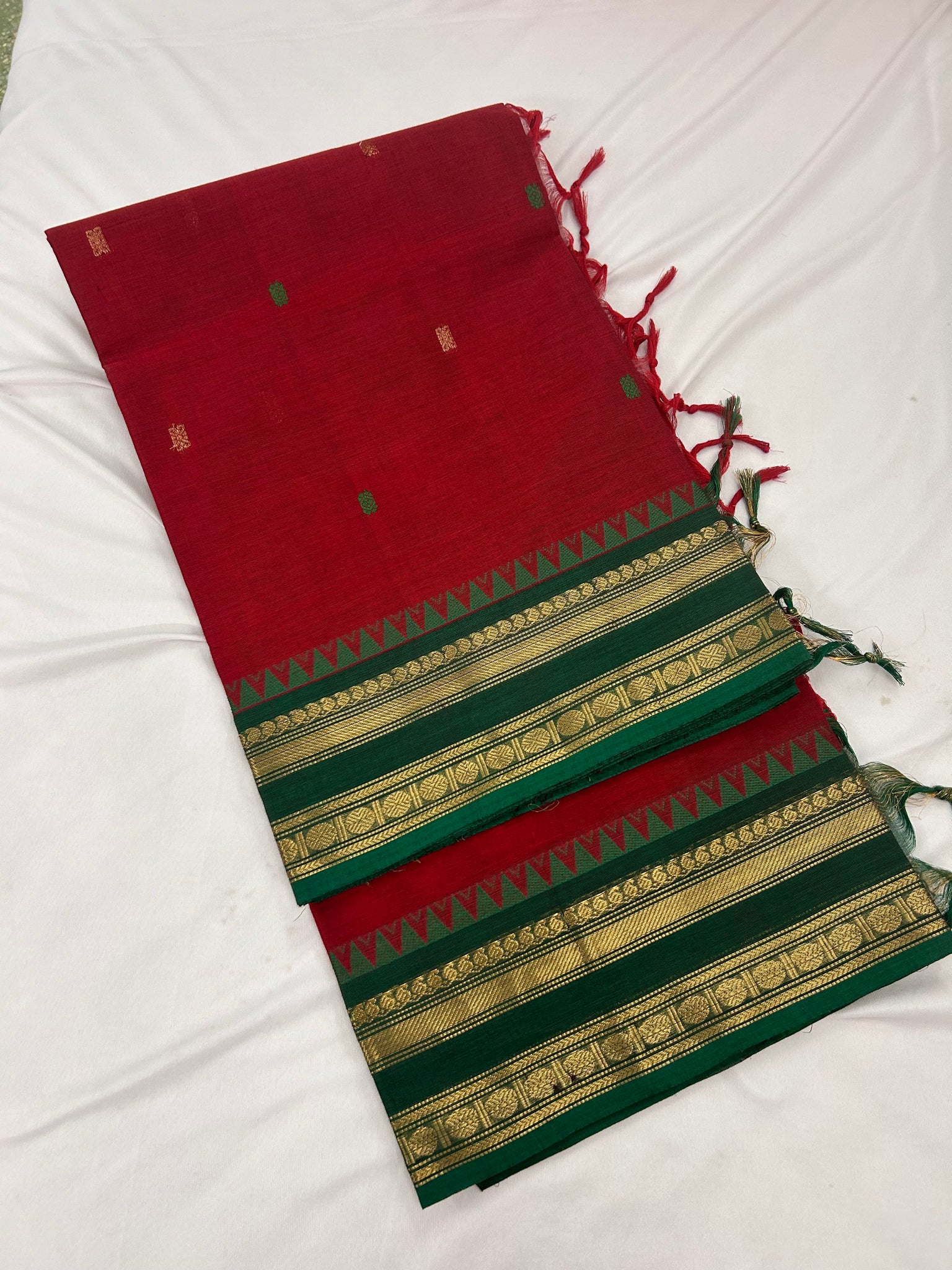 Raanchana Cotton Saree Red