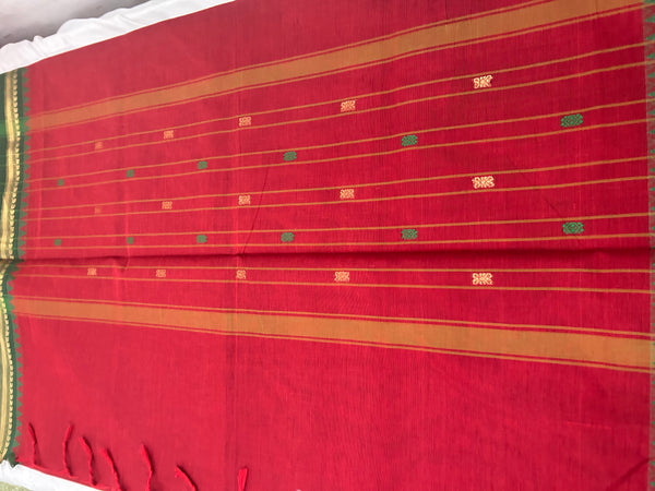 Raanchana Cotton Saree Red