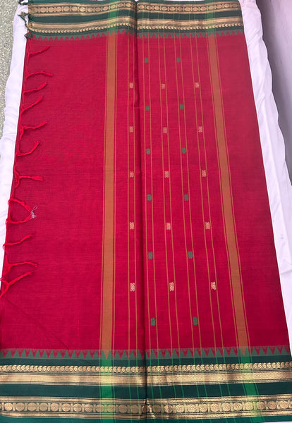 Raanchana Cotton Saree Red