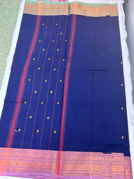 Raanchana Cotton  Saree Dark Blue