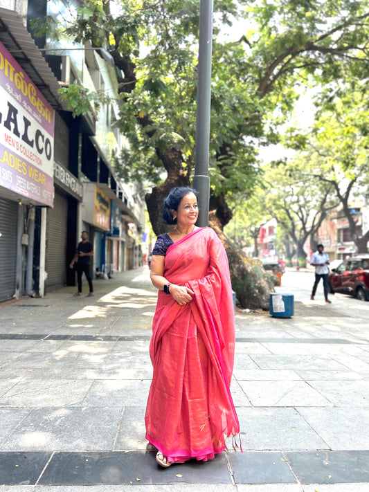 Tissue Saree Pink