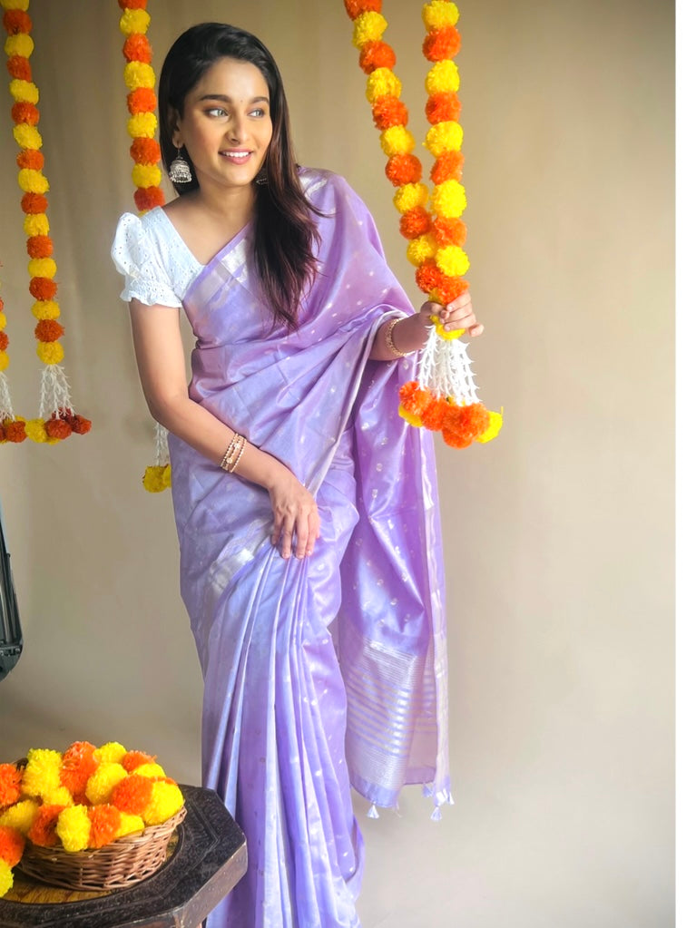 Samhita Silk Cotton Saree - Lilac