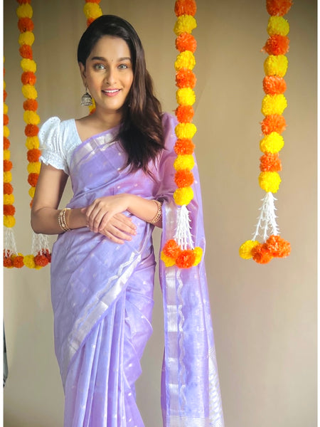 Samhita Silk Cotton Saree - Lilac