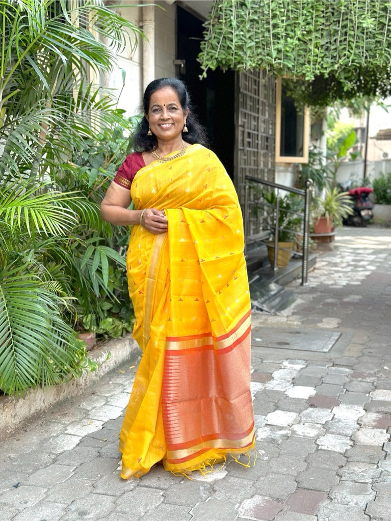 Raanchana Cotton  Saree  Yellow