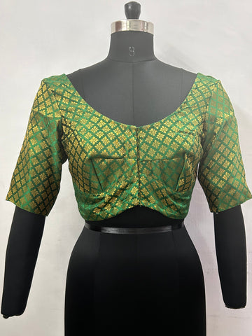 Semi brocade blouse - Round neck