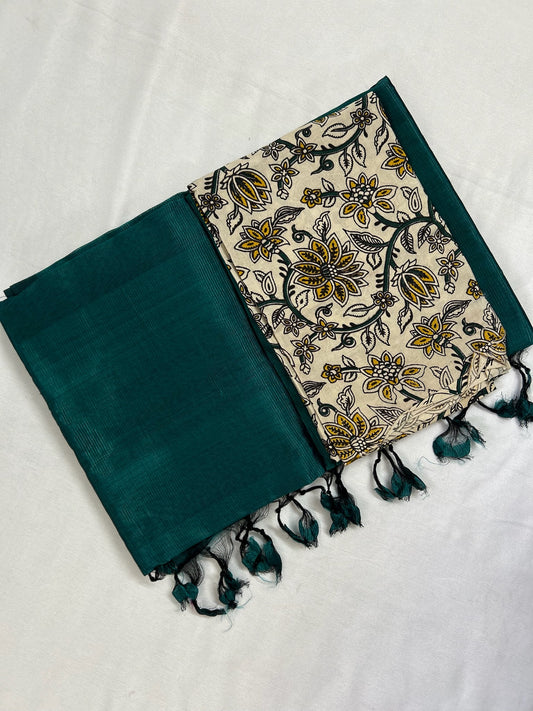 Mangalagiri Handloom Plain Silk Cotton Saree II