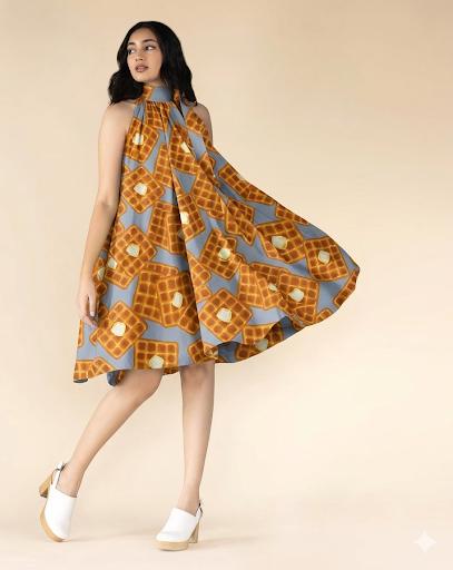 The Valencia Cotton Halter Neck Knee Length