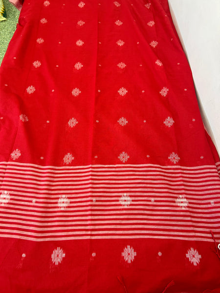 Amrutha soft cotton saree Red - Seattle Store