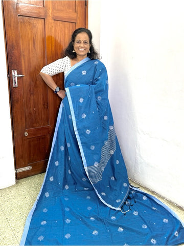 Amrutha Soft Cotton Saree - Blue