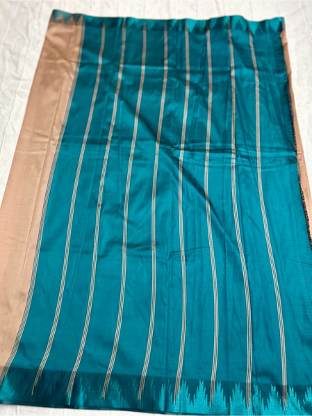 Ahaana beige soft silk saree with Teal border