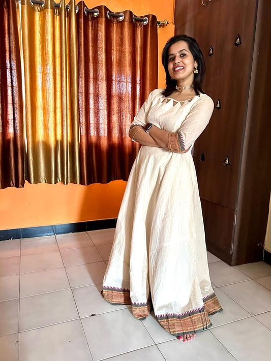 Chic Chettinad Maxi Dress - Off White