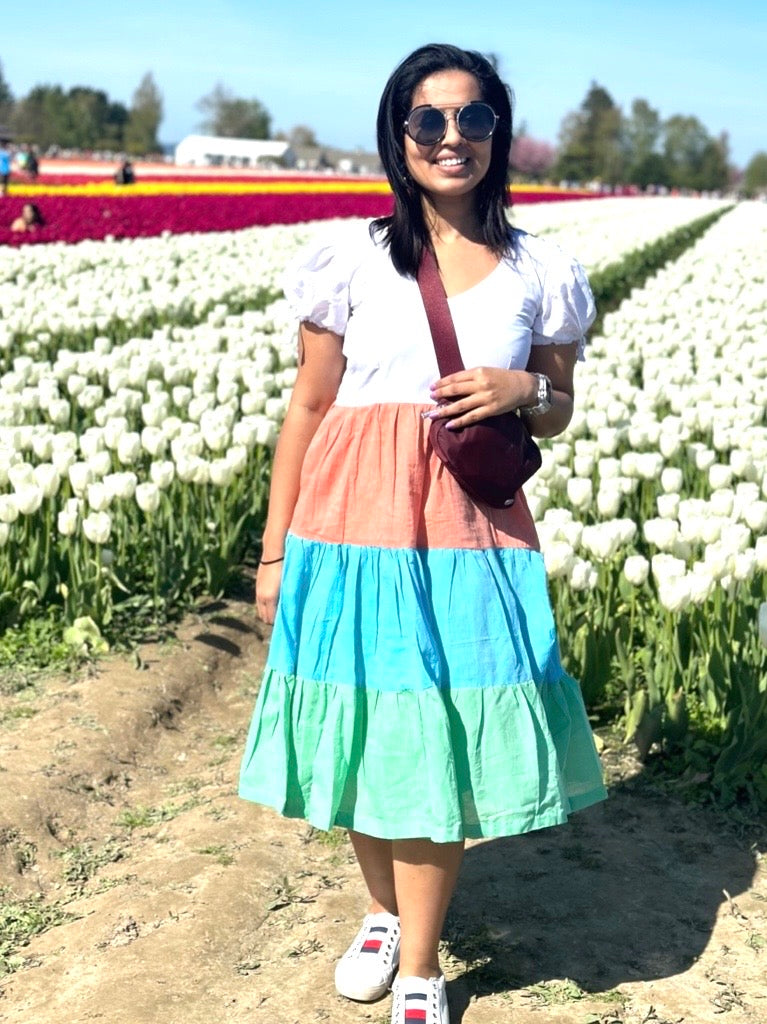 Color Block Midi Dress Part - II