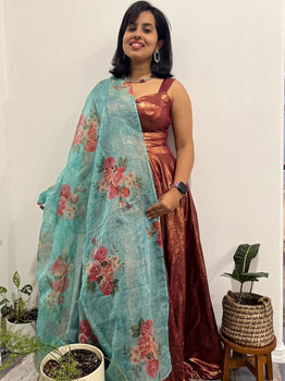 Turkish Delight Pink Maxi Dress with Dupatta