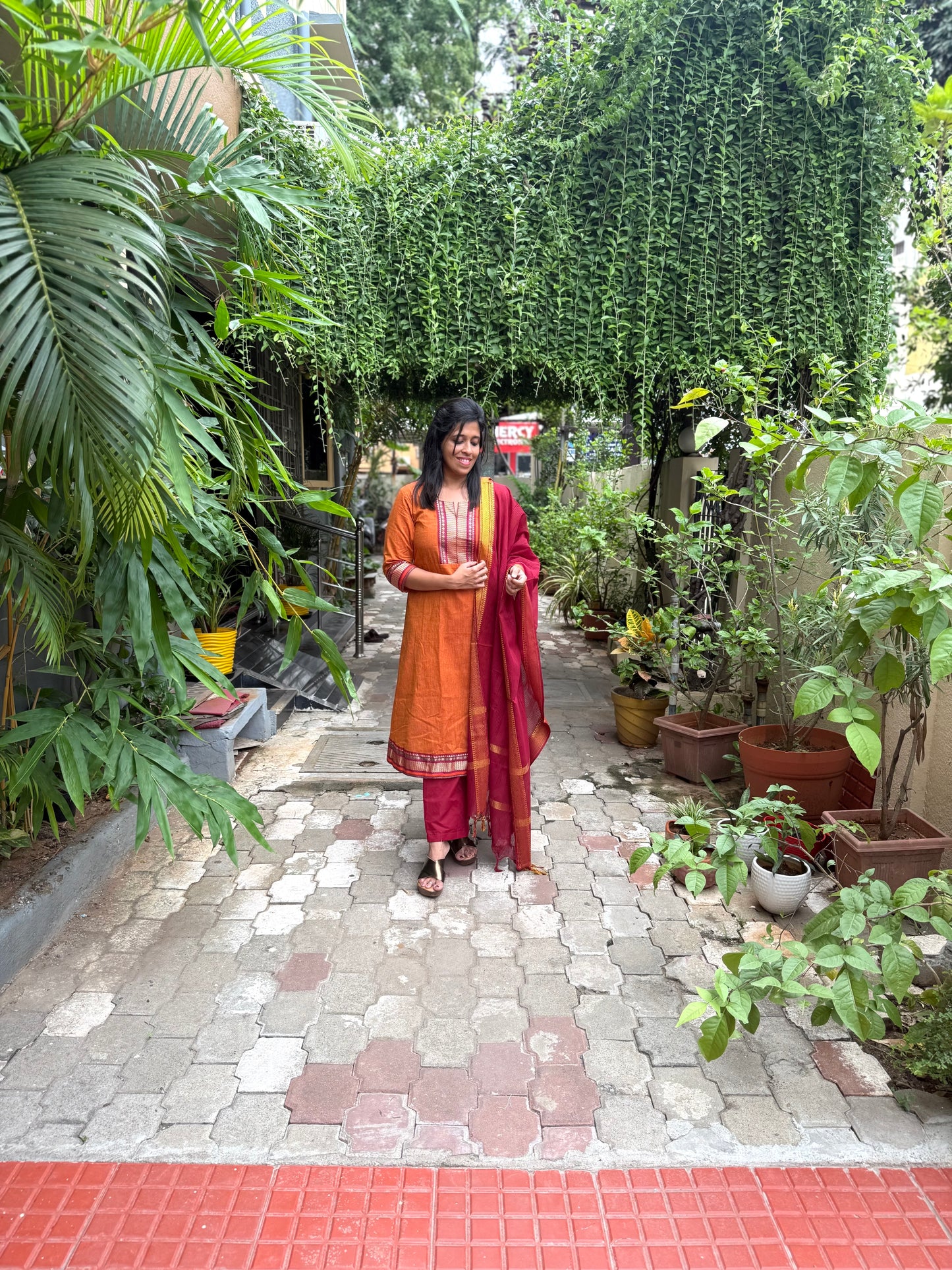 Mangalagiri Kurta Set with Dupatta