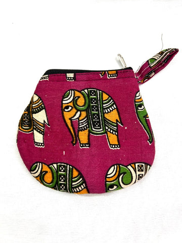 Round Coin Pouch Pink Blue