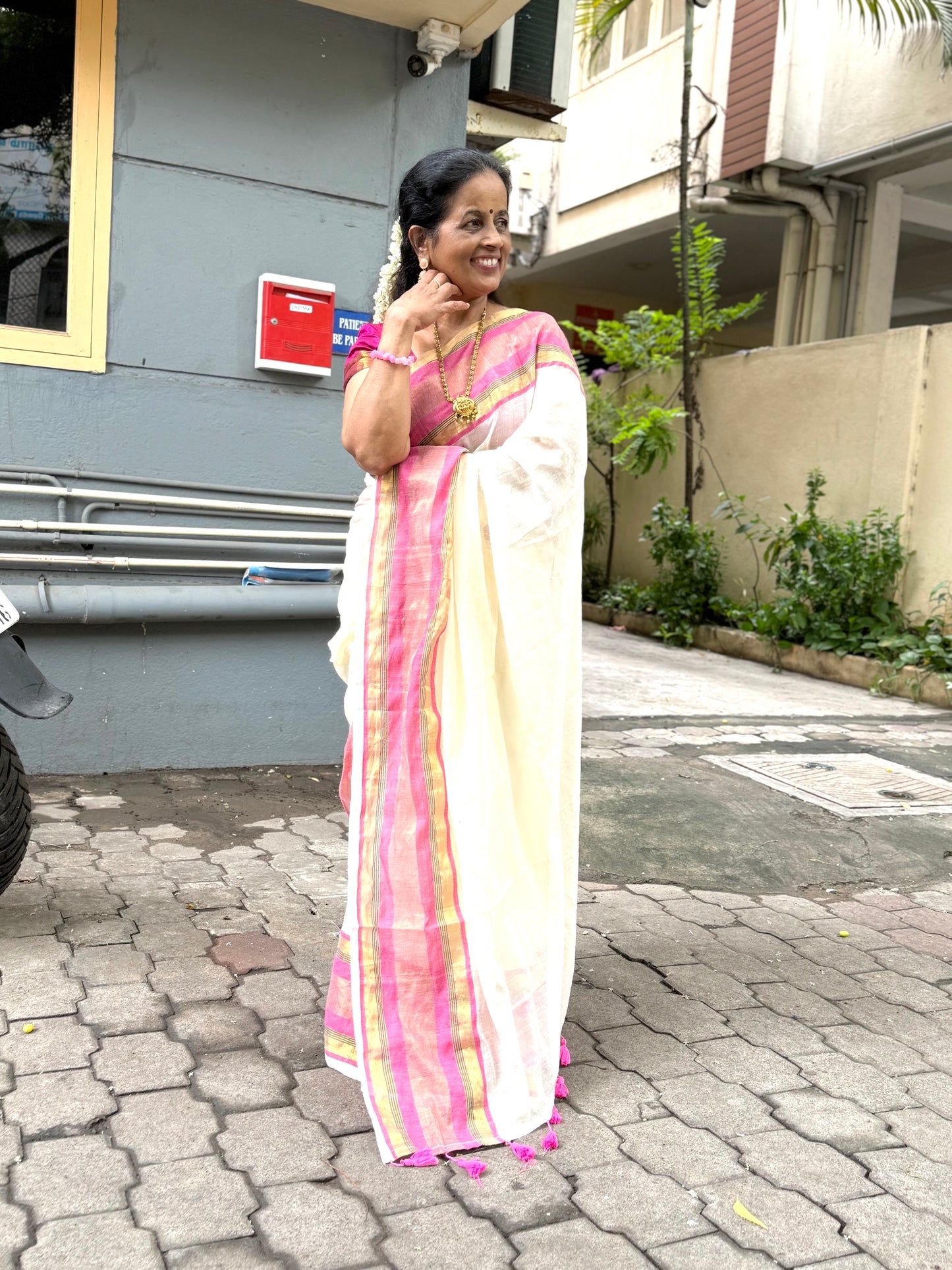 Offwhite Onam Sarees