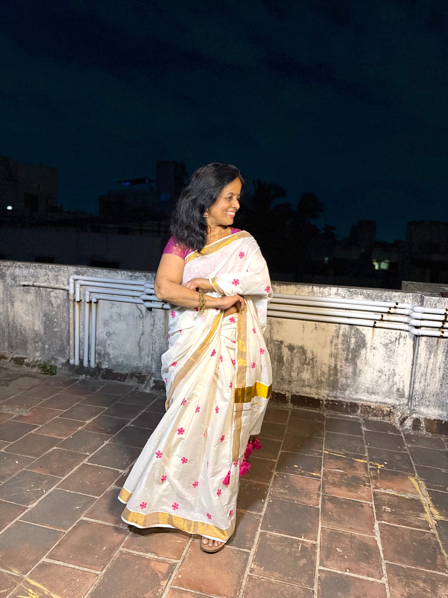 Offwhite Onam Sarees