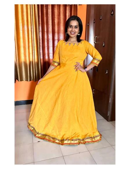 Chic Chettinad Maxi Dress - Yellow