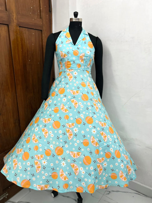 Amalfi Citrus Bloom Cotton Dress