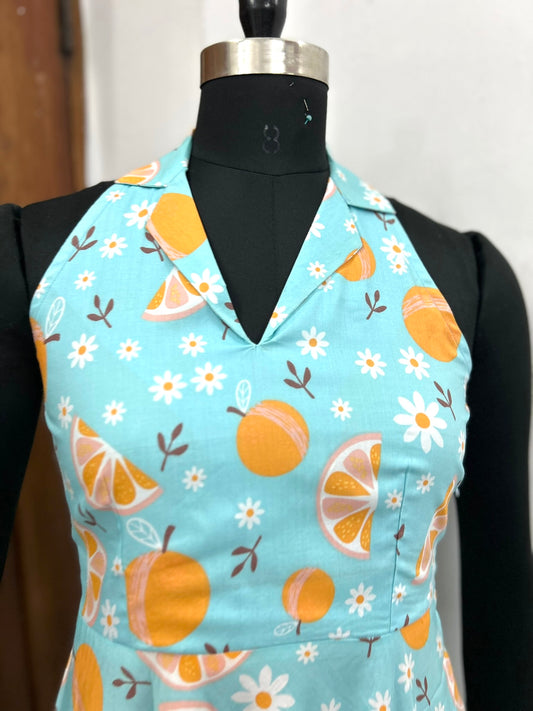 Amalfi Citrus Bloom Cotton Dress