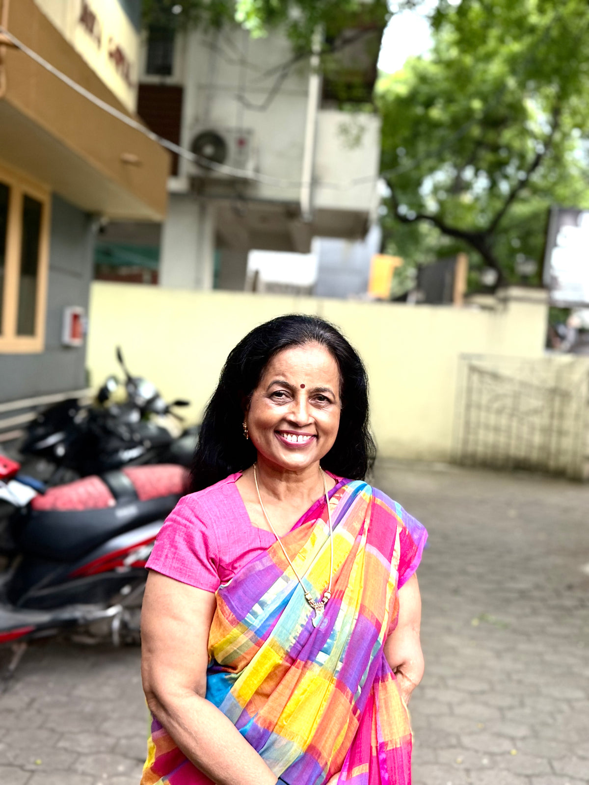 Madras Check  Palum  Pazhamum Saree