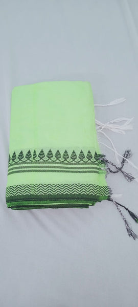 Raanchana - Slub Cotton Saree Pistha   green