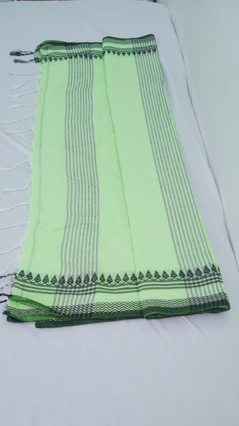 Raanchana - Slub Cotton Saree Pistha   green