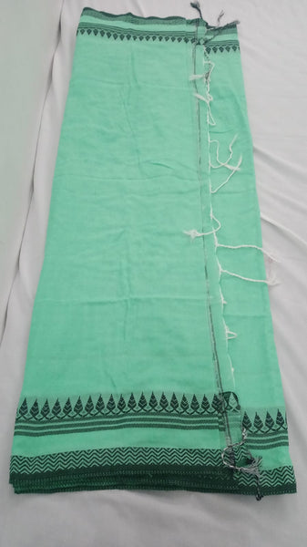 Raanchana Slub Cotton Saree - Teal Green