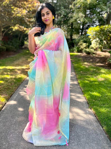 Unicorn Semi Organza Saree - Seattle Store