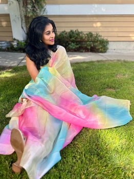 Unicorn Semi Organza Saree - Seattle Store