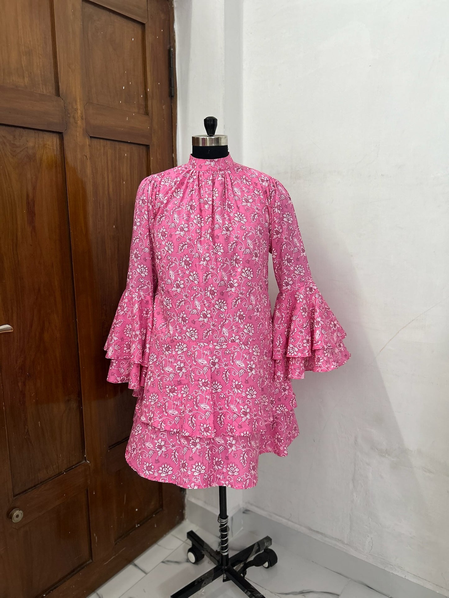 Romanian Ruffle sleeve Mini Dress