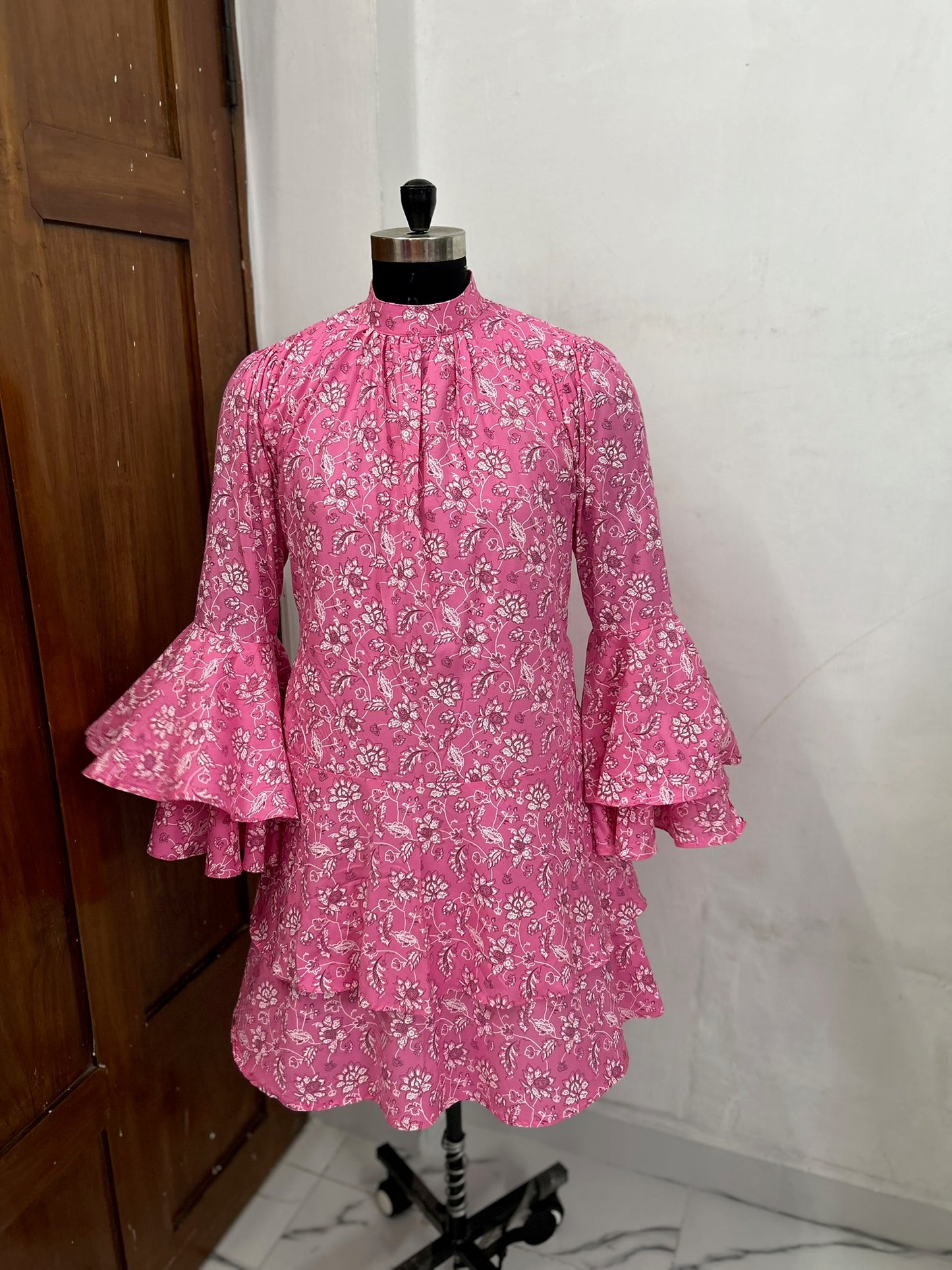 Romanian Ruffle sleeve Mini Dress
