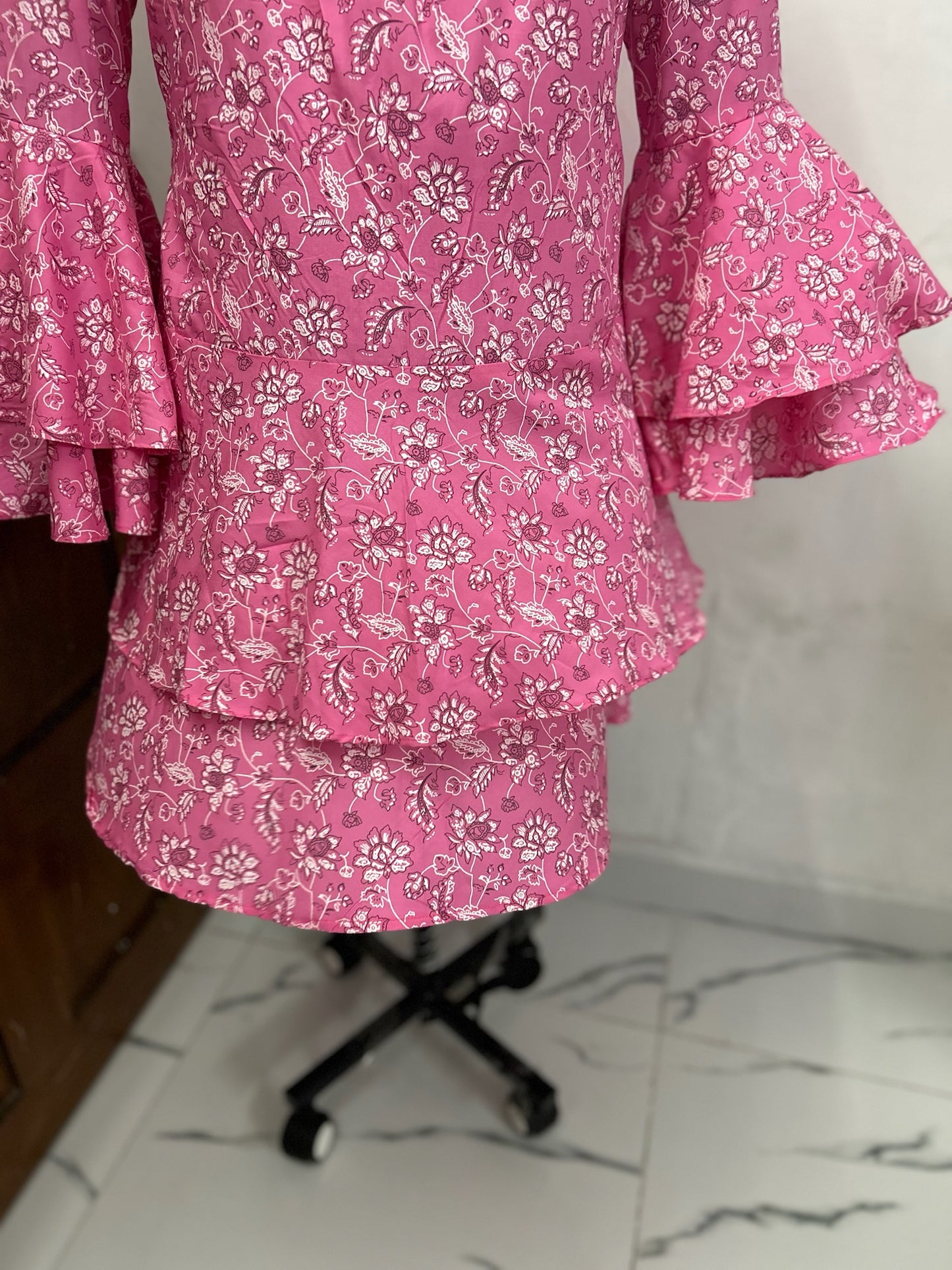 Romanian Ruffle sleeve Mini Dress