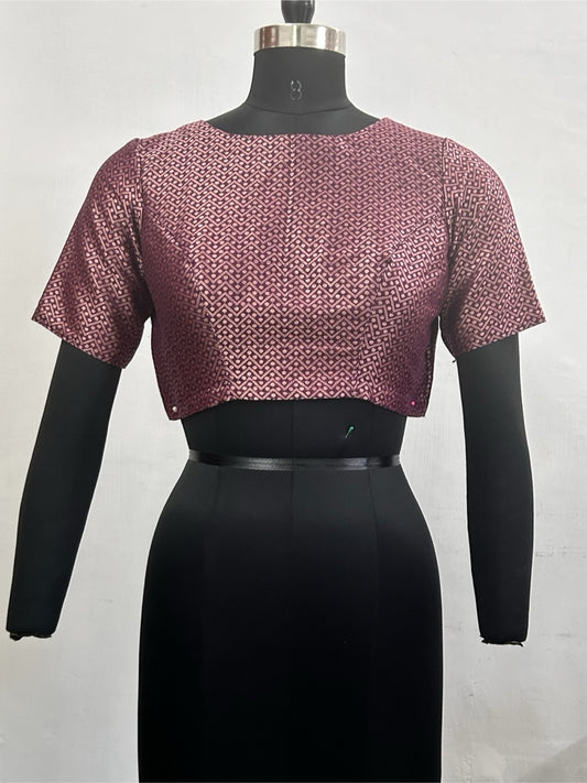 Semi Brocade Blouse with back oval box