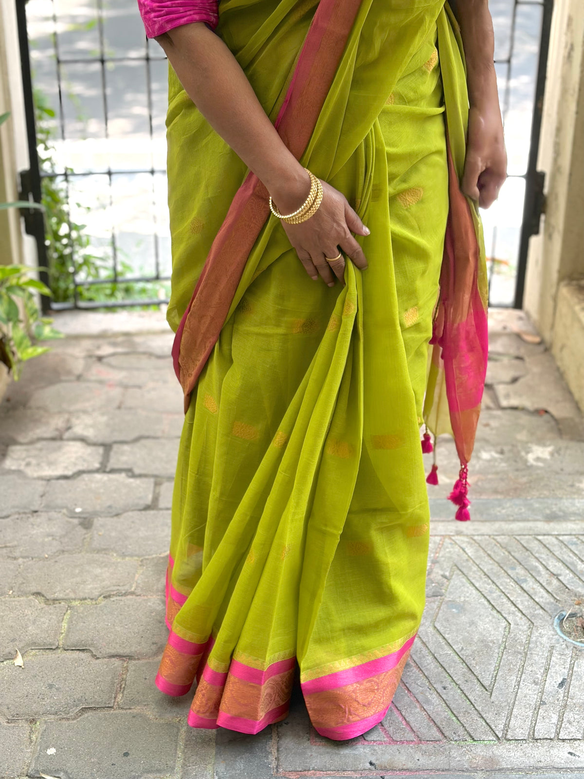 Nira Colourful Mul Saree with Zari Border